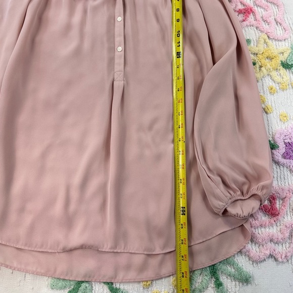 Max Studio Dusty Rose Pink Pleated Smocked V-Neck Blouse Top 7701A31 Small - Picture 4 of 9